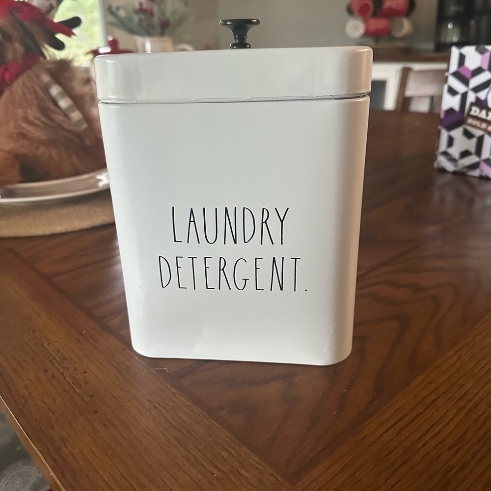 Rae Dunn White Laundry Detergent Container